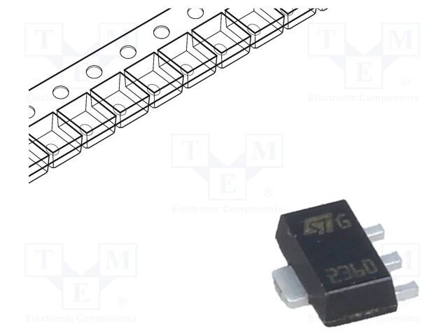 Transistor: PNP; bipolar; 60V; 3A; 1.4W; SOT89