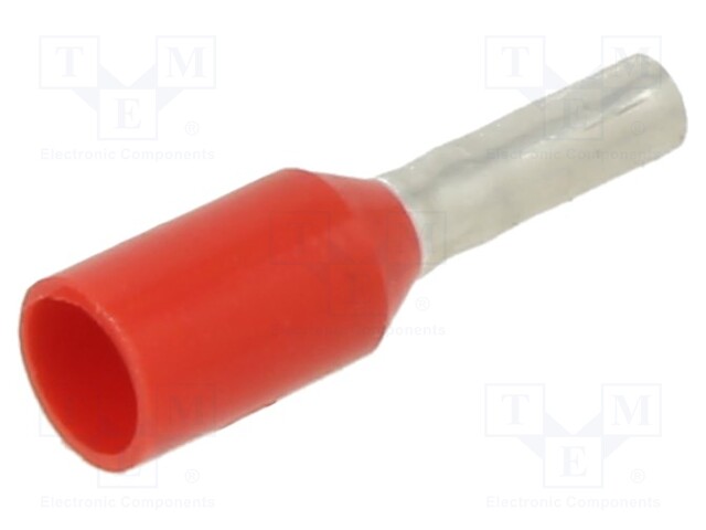 TERMINAL, WIRE FERRULE, 18AWG, RED