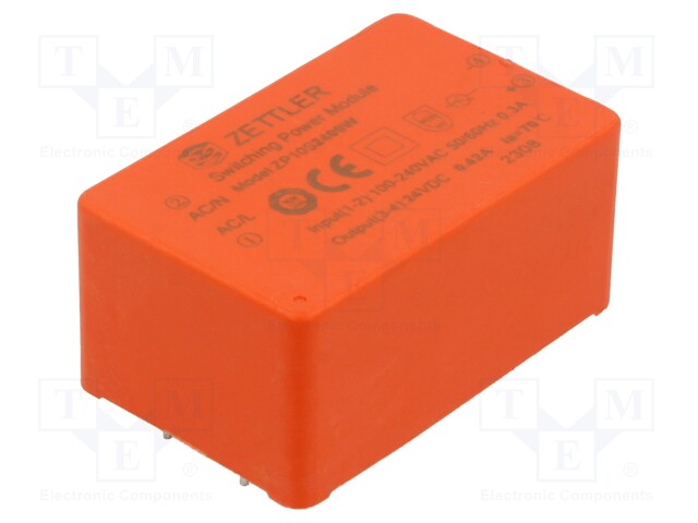 Converter: AC/DC; 10W; 85÷265VAC; Usup: 100÷370VDC; Uout: 24VDC