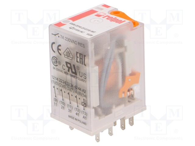 Relay: electromagnetic; 4PDT; Ucoil: 115VAC; 6A/250VAC; 6A/24VDC