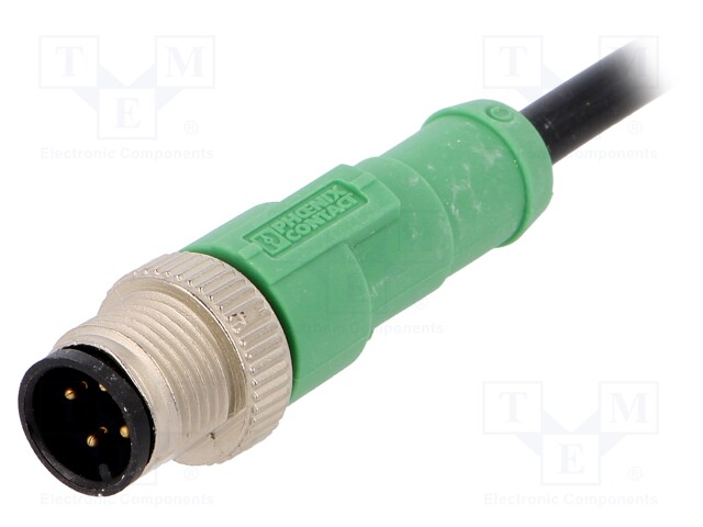 Connection lead; M12; PIN: 4; straight; 1.5m; plug; 250VAC; 4A; male