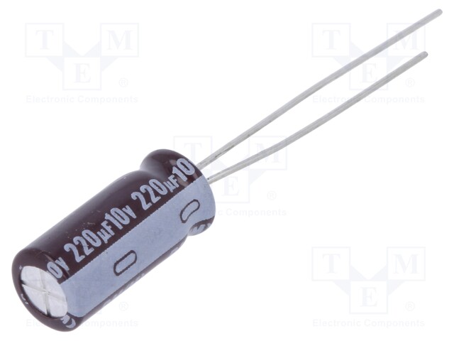 Capacitor: electrolytic; low impedance; THT; 220uF; 10VDC; ±20%