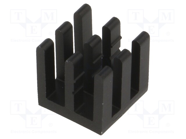 Heatsink: extruded; black; L: 10mm; W: 10mm; H: 10mm; aluminium