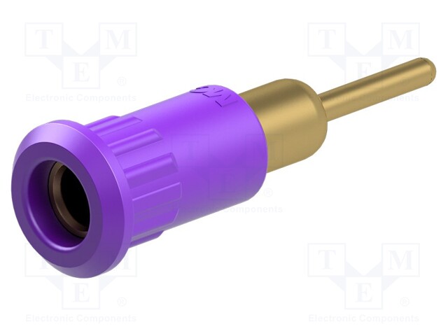 Socket; 4mm banana; 25A; 30VAC; 60VDC; violet; gold-plated