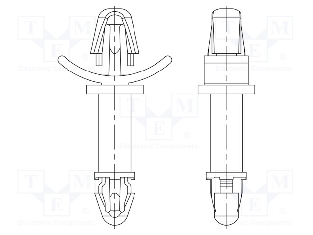 PCB distance; polyamide 66; L: 25.4mm; latch/latch; UL94V-0