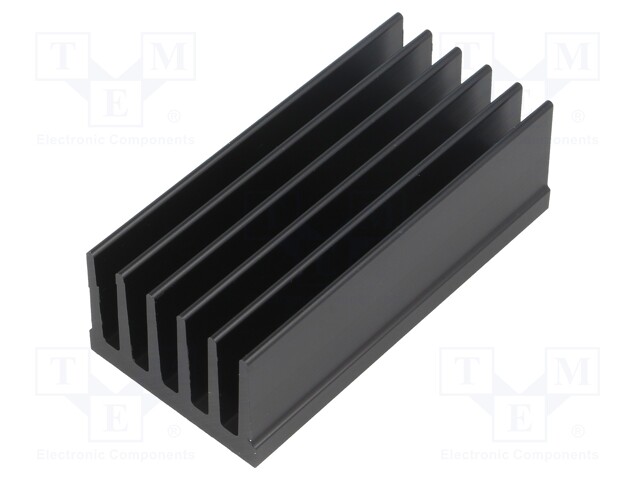 Heatsink: extruded; grilled; black; L: 75mm; W: 36.8mm; H: 25mm