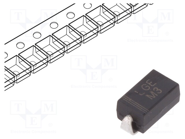 Diode: rectifying; SMD; 200V; 1A; Package: reel,tape; SMAJ; Ifsm: 30A
