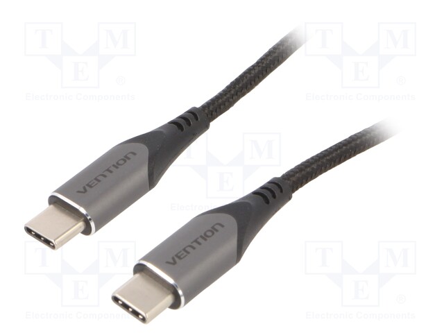 Cable; USB 2.0; USB C plug,both sides; 0.5m; black; 480Mbps; 60W