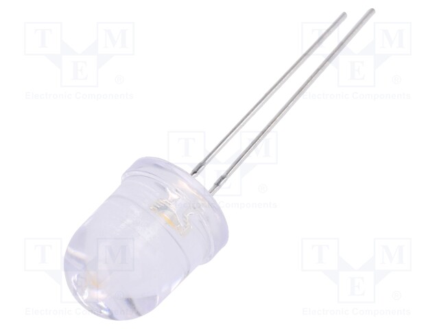 LED; 10mm; white warm; 14000÷23000mcd; 15°; Front: convex