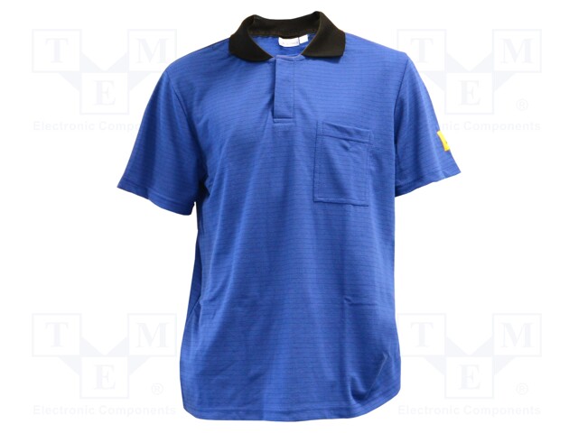 Polo shirt; ESD; M; EN 61340-5-1; blue (dark)