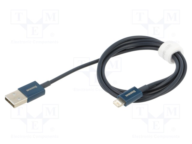 Cable; Apple Lightning plug,USB A socket; 1m; blue; 2.4A