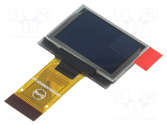 Display: OLED; graphical; 1.1"; 96x64; Dim: 29x22.5x1.65mm; yellow