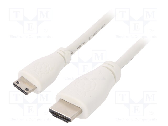 Cable; HDMI 2.0; HDMI mini plug,HDMI plug; 1m; white