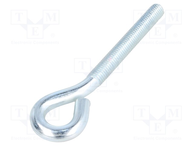 Hook; ring; steel; zinc; Thread len: 72mm; Overall len: 120mm