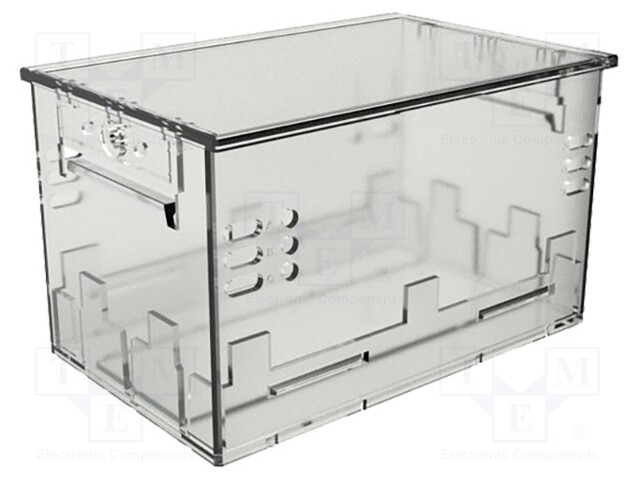 Enclosure: junction box; X: 44mm; Y: 66.5mm; Z: 29.7mm; transparent