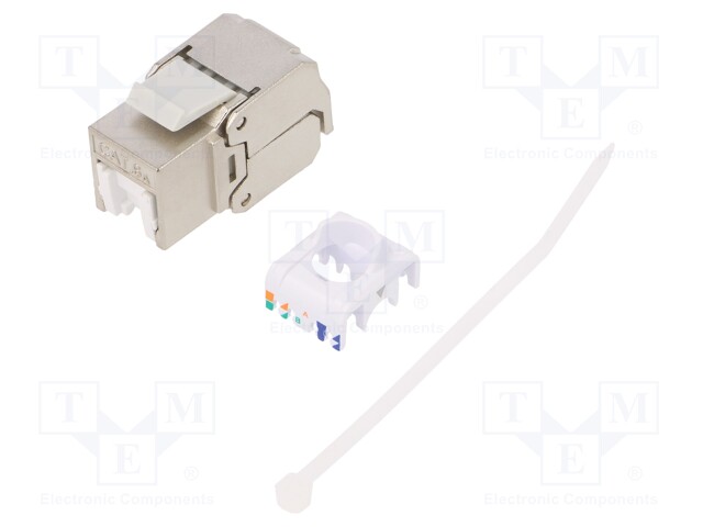 Socket; RJ45; PIN: 8; Cat: 6a; shielded,Keystone,PoE; Layout: 8p8c