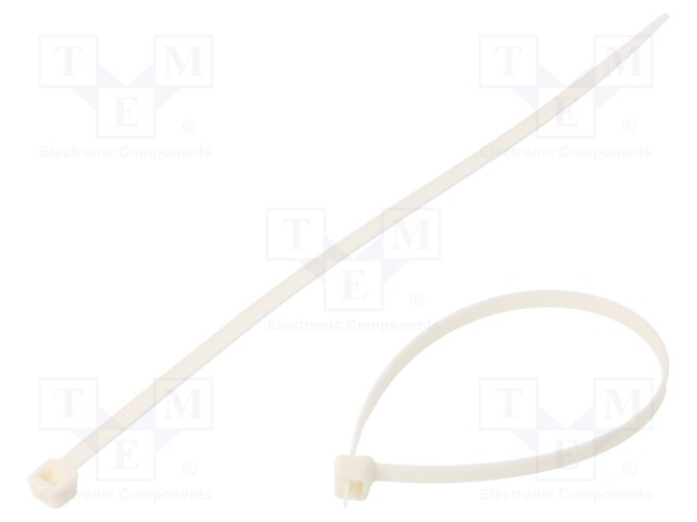 Cable tie; L: 200mm; W: 4.8mm; polyamide; 230N; white; Ømax: 49.5mm