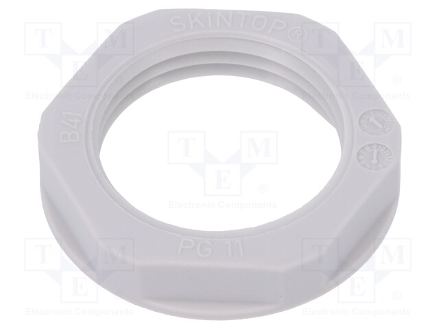 Nut; PG11; polyamide; UL94V-2; 24mm; light grey; -20÷100°C