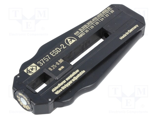 Stripping tool; Wire: round; 30AWG÷20AWG; Version: ESD; 0.25÷0.8mm