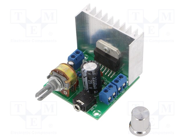 Module: audio; amplifier; 9÷15VDC; TDA7297; 50x50x42mm; 15/15W