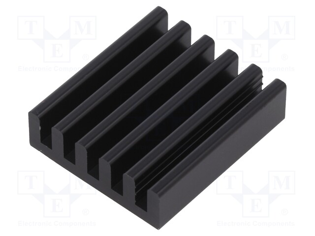 Heatsink: extruded; grilled; black; L: 37.5mm; W: 30mm; H: 10mm