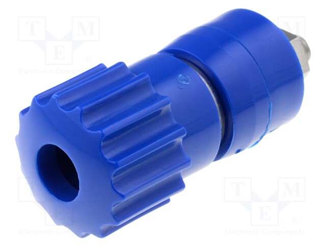 Socket; 4mm banana; 16A; 60VDC; blue; nickel plated; max.3.5mm