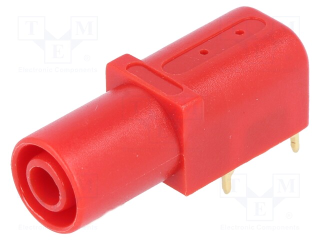 Socket; 4mm banana; 24A; 1kV; red; gold-plated; -25÷80°C; 10mΩ