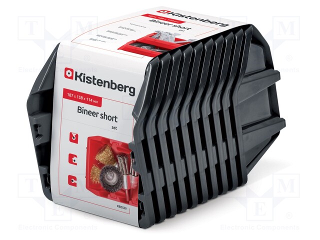 Container: cuvette; black; 158x187x114mm; 10pcs; KBISS20; BINEER