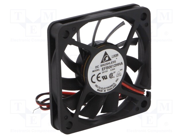 Fan: DC; axial; 60x60x10mm; 36m3/h; 36.5dBA; ball bearing; 4800rpm