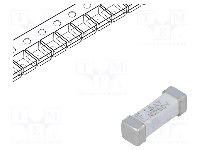 Fuse: fuse; time-lag; 1.5A; 250VAC; SMD; ceramic; 10,1x3,1x3,25mm