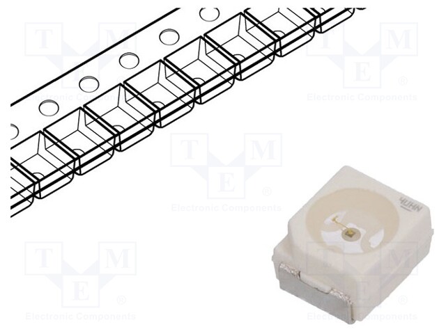 LED; SMD; 3528,PLCC2; green; 240÷480mlm; 71÷180mcd; 3.4x3x2.1mm