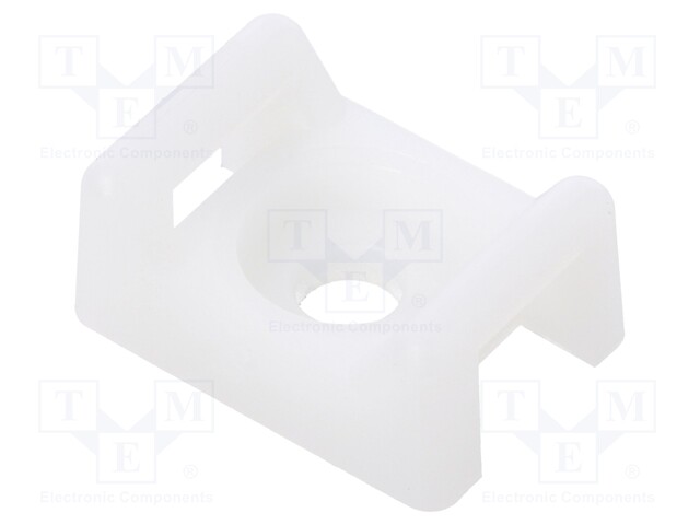 Cable tie holder; polyamide; UL94V-2; natural; Ht: 9.4mm; L: 21.9mm