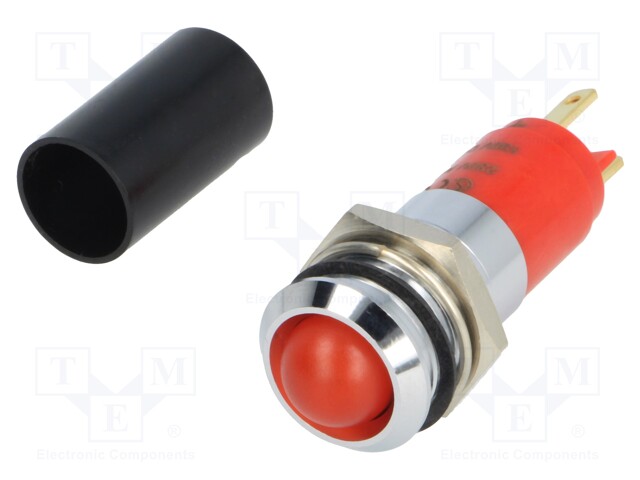 Indicator: LED; recessed; 230VAC; Cutout: Ø14.2mm; IP67; metal