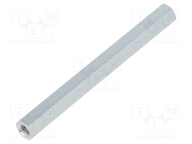 Screwed spacer sleeve; Int.thread: M3; 50mm; hexagonal; steel