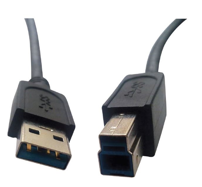 Cable; USB 3.0; USB A plug,USB B plug; nickel plated; 2m; black