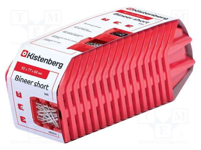 Container: cuvette; red; 77x92x60mm; 16pcs; KBISS10; BINEER; short