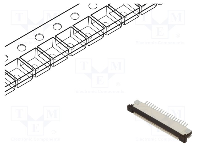 Connector: FFC (FPC); horizontal; PIN: 20; ZIF; SMT; 50V; 0.4A