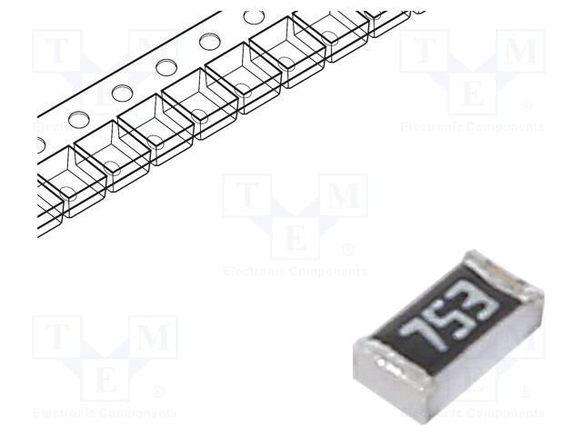 Resistor: thin film; SMD; 0603; 75kΩ; 100mW; ±0.1%; -55÷155°C