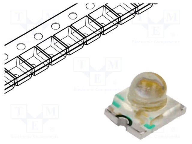 LED; SMD; 3224; green; 1900÷3000mcd; 3.2x2.4x2.4mm; 20°; 3.3÷4.1V