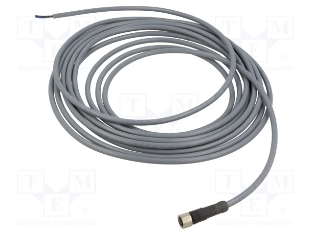 Connection lead; M8; PIN: 3; straight; 5m; plug; 60VAC; 3A; -25÷80°C