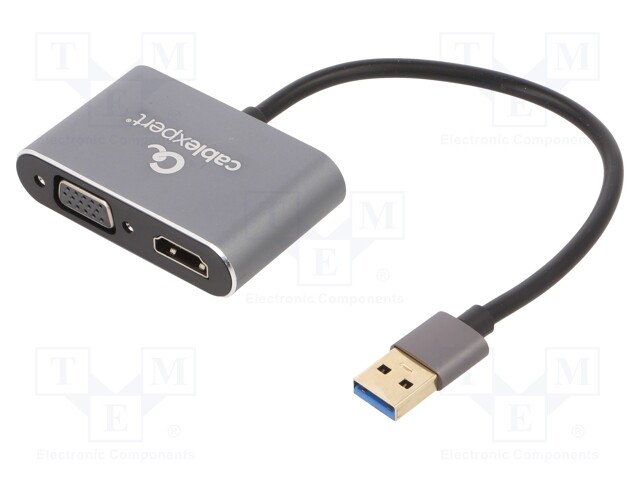 Adapter; USB 3.0; D-Sub 15pin HD socket,HDMI socket,USB A plug