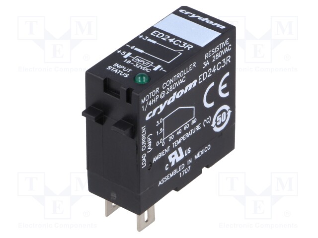 Relay: solid state; Ucntrl: 18÷32VDC; 3A; 24÷280VAC; socket