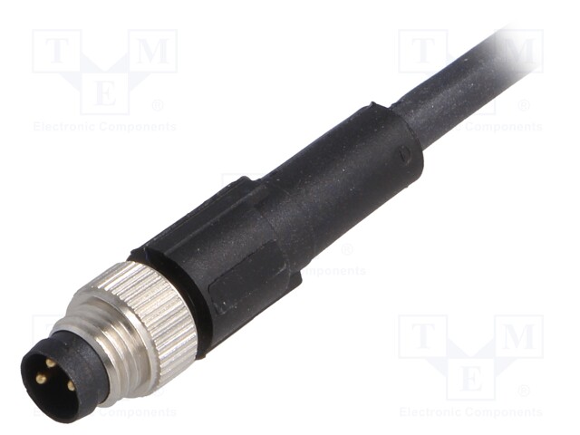 Connection lead; M8; PIN: 3; straight; 5m; plug; 60VAC; 4A; -25÷80°C