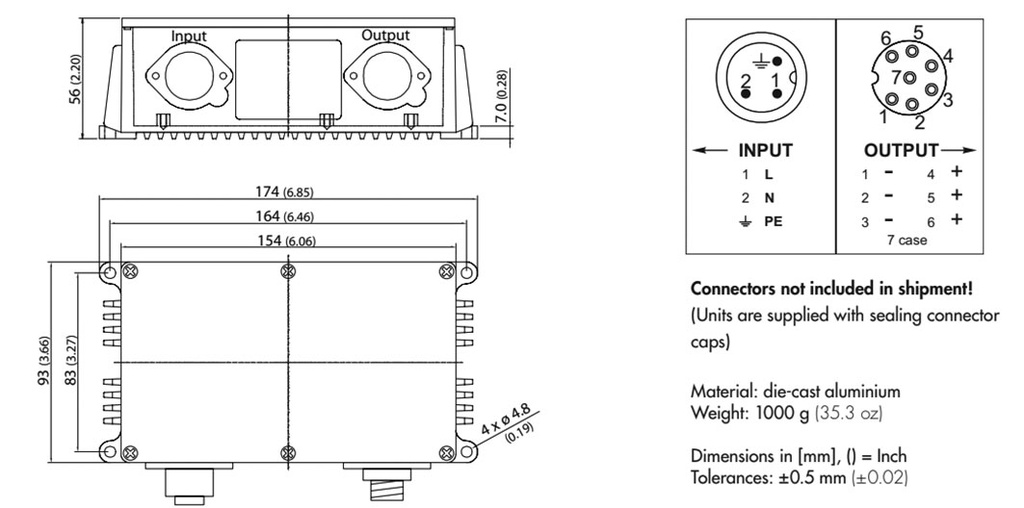 Power supply: switched-mode; modular; 96W; 12VDC; 174x93x56mm