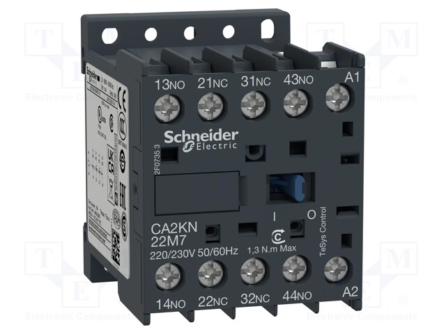 Contactor: 4-pole; NC x2 + NO x2; 110VAC; 10A; DIN,on panel