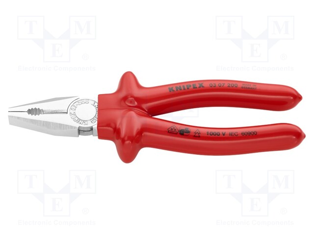 Pliers; insulated,universal; 200mm; Conform to: VDE