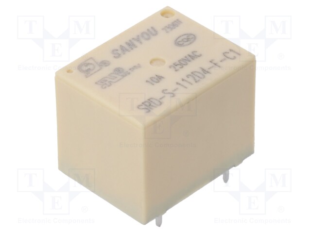 Relay: electromagnetic; SPDT; 10A; THT; Series: SRD; 100mΩ