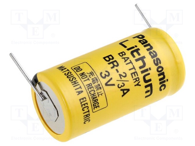 Battery: lithium; 3V; 2/3A,2/3R23; 2pin; Ø17x33.5mm; 1200mAh