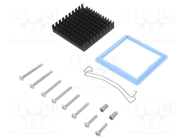 Heatsink: extruded; grilled; black; L: 45mm; W: 45mm; H: 9.5mm