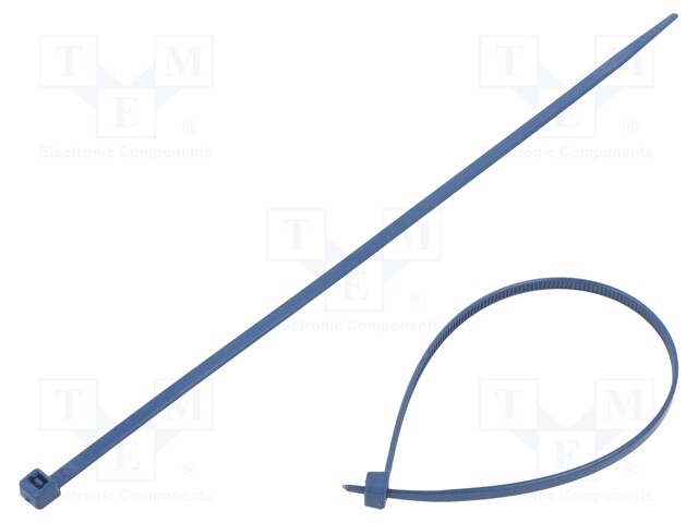 Cable tie; with metal; L: 200mm; W: 3.6mm; polyamide; 180N; blue